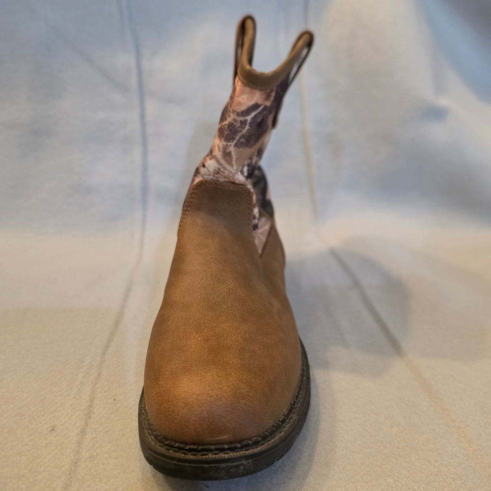 Max Western Boots Kids 4M Brown Camo Good Pull On Rugged - Picture 11 of 16